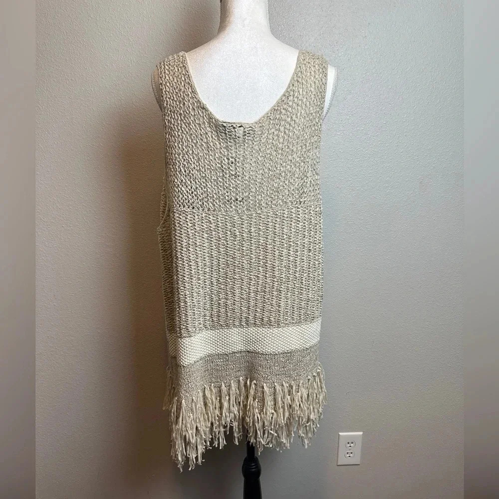 NWTs Lane Bryant Top Womens Plus 22/24 Beige Open Knit Tank Boho Casual Ladies - Picture 5 of 14